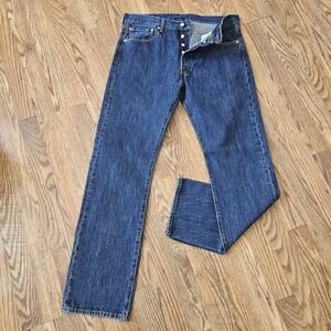 LEVIS 501 Jeans 33x32 Original Fit Denim Pants Classic Button Fly Long Jacron Le